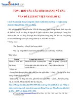 tong hop cau hoi so sanh ve cac van de lich su viet nam 1919 2000