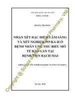 Nhận xét đặc điểm lâm sàng và xét nghiệm PIVKA  II ở bệnh nhân ung thư biểu mô tế bào gan tại bệnh viện bạch mai 
