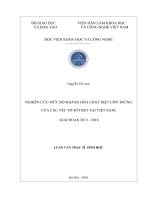 Nghiên cứu mức độ kháng hóa chất diệt côn trùng của các véc tơ sốt rét tại Việt Nam, giai đoạn 2013  2018