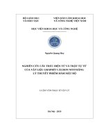(Luận án tiến sĩ) Nghiên cứu cấu trúc điện tử và trật tự từ của vật liệu Graphit cacbon nitơ bằng lý thuyết hàm mật độ