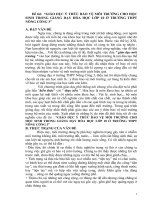 GIÁO dục ý THỨC bảo vệ môi TRƯỜNG CHO học SINH TRONG GIẢNG dạy hóa học lớp 10 ở TRƯỜNG THPT NÔNG CỐNG 3 