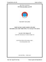 THIẾT KẾ HỆ VI ĐIỀU KHIỂN LÕI MỀM MICROBLAZE 32 BIT TRÊN FPGA VÀ CÀI ĐẶT ỨNG DỤNG