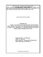 Nâng cao năng lực giải quyết vấn đề thực tiễn trong dạy học chủ đề dinh dưỡng khoáng ở thực vật sinh học 11 cơ bản thông qua hoạt động trải nghiệm sáng tạo 