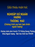 Bài giảng QUản trị ngân hàng GIOI THIEU MON HOC 