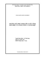 Hướng dẫn học sinh lớp 12 xét tính đơn điệu của hàm tổng và hàm hợp 