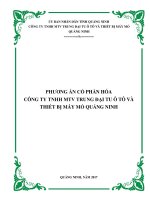 PHƯƠNG ÁN CỔ PHẦN HÓA CÔNG TY TNHH MTV TRUNG ĐẠI TU Ô TÔ VÀ THIẾT BỊ MÁY MỎ QUẢNG NINH