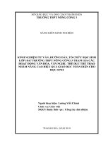 KINH NGHIỆM tư vấn, HƯỚNG dẫn, tổ CHỨC học SINH lớp 10a7 TRƯỜNG THPT NÔNG CỐNG 3 THAM GIA các HOẠT ĐỘNG văn hóa, văn NGHỆ  THỂ dục THỂ THAO NHẰM NÂNG CAO HIỆU QUẢ GIÁO dục  
