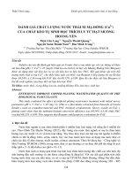 ĐÁNH GIÁ CHẤT LƯỢNG NƯỚC THẢI XI MẠ ĐỒNG (Cu2+) CỦA CHẤT KEO TỤ SINH HỌC TRÍCH LY TỪ HẠT MUỒNG HOÀNG YẾN