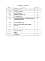 Những cản trở trong việc nói tiếng anh và một số biện pháp kích thích học sinh nói tiếng anh trong giờ tự chọn của học sinh lớ 