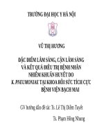 ĐẶC điểm lâm SÀNG, cận lâm SÀNG và kết QUẢ điều TRỊ BỆNH NHÂN NHIỄM KHUẨN HUYẾT DO k  PNEUMONIAE tại KHOA hồi sức TÍCH cực BỆNH VIỆN BẠCH MAI 