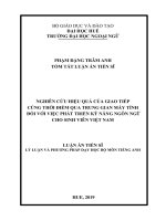 Nghiên cứu hiệu quả của hoạt động giao tiếp cùng thời điểm qua trung gian máy tính đối với việc phát triển kỹ năng ngôn ngữ cho sinh viên đại học việt nam (tt) 