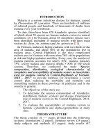 Thành phần loài,phân bố,đặc điểm sinh thái và sự nhạy cảm của véc tơ sốt rét với các hóa chất đang sử dụng trong phòng chống sốt rét ở khu vực miền trung–tây nguyên tt tiếng anh