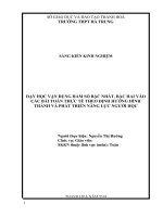 Dạy học vận dụng hàm số bậc nhất, bậc hai vào các bài toán thực tế theo định hướng hình thành và phát triển năng lực người học 