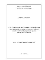 QUẢN LÝ HOẠT ĐỘNG ĐẢM BẢO CHẤT LƯỢNG GIÁO DỤC THEO TIÊU CHUẨN ĐÁNH GIÁ CHẤT LƯỢNG GIÁO DỤC  TẠI CÁC TRƯỜNG TIỂU HỌC TRÊN  ĐỊA BÀN  THÀNH PHỐ  HẢI DƯƠNG