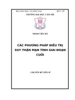 CÁC PHƯƠNG PHÁP điều TRỊ  SUY THẬN MẠN TÍNH GIAI ĐOẠN CUỐI 