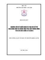 NGHIÊN cứu về CHẨN đoán và THÁI độ xử TRÍ RAU BONG NON tại BỆNH VIỆN PHỤ sản TRUNG ƯƠNG từ 01012012 đến 31122015 