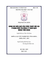 ĐÁNH GIÁ HIỆU QUẢ của PHẪU THUẬT nội SOI ổ BỤNG điều TRỊ BỆNH lý TRÀN DỊCH MÀNG TINH HOÀN 