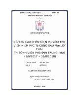 NGHIÊN cứu CHẨN đoán và điều TRỊ VIÊM NIÊM mạc tử CUNG SAU mổ lấy THAI tại BỆNH VIỆN PHỤ sản TRUNG ƯƠNG (192017 – 3182018) 