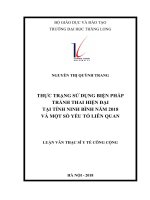 THỰC TRẠNG sử DỤNG BIỆN PHÁP TRÁNH THAI HIỆN đại tại TỈNH NINH BÌNH năm 2018 và một số yếu tố LIÊN QUAN 