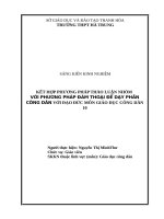 Kết hợp phương pháp thảo luận nhóm với phương pháp đàm thoại để dạy phần công dân với đạo đức môn giáo dục công dân 10 