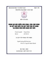 ĐÁNH GIÁ đặc điểm lâm SÀNG,CẬN lâm SÀNG và kết QUẢ điều TRỊ gãy TRẬT KÍN CỔ CHÂN tại BỆNH VIỆN hữu NGHỊ VIỆT đức 