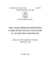 THỰC TRẠNG BỆNH đái THÁO ĐƯỜNG và một số yếu tố NGUY cơ ở NGƯỜI 30 – 69 TUỔI VIỆT NAM năm 2015 