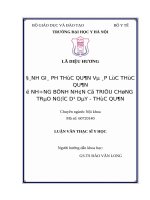 ĐÁNH GIÁ PH THỰC QUẢN và áp lực THỰC QUẢN ở NHỮNG BỆNH NHÂN có TRIỆU CHỨNG TRÀO NGƯỢC dạ dày   THỰC QUẢN 