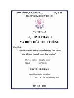 Nghiên cứu ảnh hưởng của chất lượng tinh trùng đến kết quả thụ tinh trong ống nghiệm 