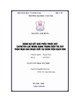 ĐÁNH GIÁ kết QUẢ PHẪU THUẬT đặt CATHETER lọc MÀNG BỤNG TRONG điều TRỊ SUY THận mạn GIAI đoạn CUỐI tại BỆNH VIỆN BẠCH MAI 