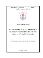 ĐẶC điểm HÀNH VI tự sát ở BỆNH NHÂN TRẦM cảm tái DIỄN điều TRỊ nội TRÚ tại VIỆN sức KHỎE tâm THẦN 