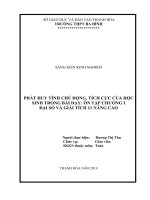 Phát huy tính chủ động, tích cực của học sinh trong bài dạy ôn tập chương i – đại số và giải tích 11 nâng cao 