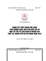 NHẬN xét TÌNH TRẠNG rối LOẠN THÁI DƯƠNG hàm, NHU cầu điều TRỊ và một số yếu tố LIÊN QUAN ở NGƯỜI CAO TUỔI tại THÀNH PHỐ hồ CHÍ MINH năm 2015 