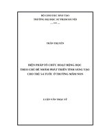 BIỆN PHÁP TỔ CHỨC HOẠT ĐỘNG HỌC  THEO CHỦ ĐỀ NHẰM PHÁT TRIỂN TÍNH SÁNG TẠO  CHO TRẺ 56 TUỔI  Ở TRƯỜNG MẦM NON