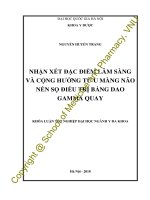 Nhận xét đặc điểm lâm sàng và cộng hưởng từ màng não nền sọ điều trị bằng dao gamma quay 