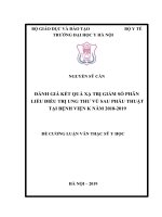 ĐÁNH GIÁ kết QUẢ xạ TRỊ GIẢM số PHÂN LIỀU điều TRỊ UNG THƯ vú SAU PHẪU THUẬT tại BỆNH VIỆN k năm 2018 2019 