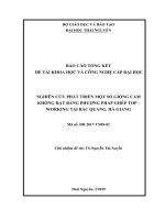 NGHIÊN CỨU PHÁT TRIỂN MỘT SỐ GIỐNG CAM KHÔNG HẠT BẰNG PHƯƠNG PHÁP GHÉP TOP - WORKING TẠI BẮC QUANG, HÀ GIANG