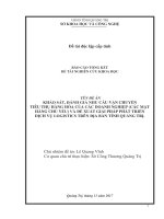 KHẢO SÁT, ĐÁNH GIÁ NHU CẦU VẬN CHUYỂN TIÊU THỤ HÀNG HÓA CỦA CÁC DOANH NGHIỆP (CÁC MẶT HÀNG CHỦ YẾU) VÀ ĐỀ XUẤT GIẢI PHÁP PHÁT TRIỂN DỊCH VỤ LOGISTICS TRÊN ĐỊA BÀN TỈNH QUẢNG TRỊ.