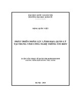 PHÁT TRIỂN NHÂN LỰC LÃNH ĐẠO, QUẢN LÝ TẠI TRUNG TÂM CÔNG NGHỆ THÔNG TIN BIDV