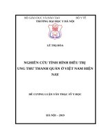 NGHIêN cứu TìNH HìNH điều TRỊ UNG THƯ THANH QUẢN ở VIỆT NAM HIỆN NAY 