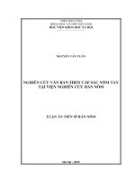 Nghiên cứu văn bản Then cấp sắc Nôm Tày tại Viện Nghiên cứu Hán Nôm