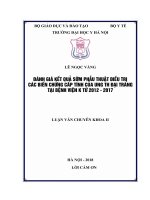 ĐÁNH GIÁ kết QUẢ sớm PHẪU THUẬT điều TRỊ các BIẾN CHỨNG cấp TÍNH của UNG THƯ đại TRÀNG tại BỆNH VIỆN k từ 2012   2017 