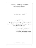 Xây dựng và sử dụng một số bài tập chương đại cương kim loại để rèn luyện kỹ năng phát triển tư duy cho học sinh trong dạy học hoá học THPT 