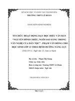 Tổ chức hoạt động dạy đọc hiểu văn bản  nguyễn đình chiểu, ngôi sao sáng trong văn nghệ của dân tộc   phạm văn đồng cho học sinh lớp 12 theo định hướng năng lực( tiết 10 11,ngữ văn 12, ban cơ bản) 