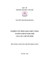 NGHIÊN cứu rối LOẠN CHỨC NĂNG TUYẾN GIÁP ở NAM GIỚI của các cặp vô SINH 