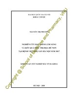 Nghiên cứu đặc điểm lâm sàng và kết quả điều trị dọa đẻ non tại bệnh viện phụ sản hà nội năm 2017 