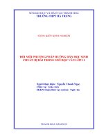 Đổi mới phương pháp hướng dẫn học sinh chuẩn bị bài trong giờ đọc văn lớp 11 