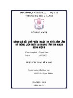 ĐÁNH GIÁ kết QUẢ PHẪU THUẬT TIM hở ít xâm lấn vá THÔNG LIÊN THẤT tại TRUNG tâm TIM MẠCH BỆNH VIỆN e 