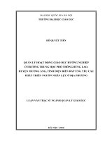 QUẢN LÝ HOẠT ĐỘNG GIÁO DỤC HƯỚNG NGHIỆP Ở TRƯỜNG TRUNG HỌC PHỔ THÔNG BÚNG LAO, HUYỆN MƯỜNG ẢNG, TỈNH ĐIỆN BIÊN ĐÁP ỨNG YÊU CẦU PHÁT TRIỂN NGUỒN NHÂN LỰC Ở ĐỊA PHƯƠNG