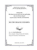 Bài thu hoạch bồi lớp bồi dưỡng chức danh nghề nghiệp giáo viên tiểu học hạng II