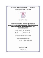 NGHIÊN cứu đặc điểm lâm SÀNG, cận lâm SÀNG, VI SINH vật và TÌNH HÌNH KHÁNG KHÁNG SINH của BỆNH NHÂN NHIỄM KHUẨN HUYẾT tại KHOA hồi sức TÍCH cực BỆNH VIỆN BẠCH MAI 